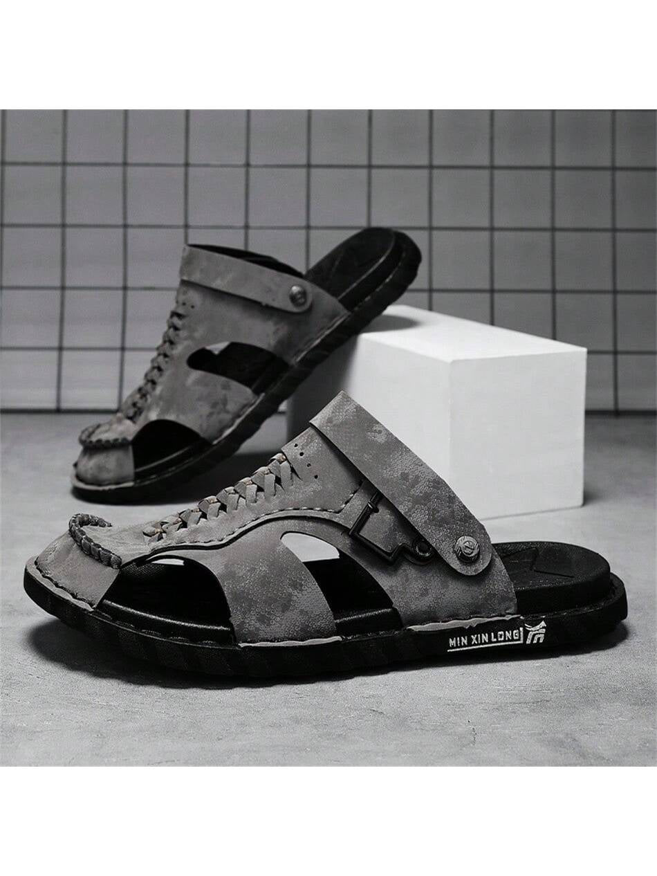 Men Summer Sandals Casual Open-Toe Driving Shoes Large Size Beach Outdoor Youth Fashionable