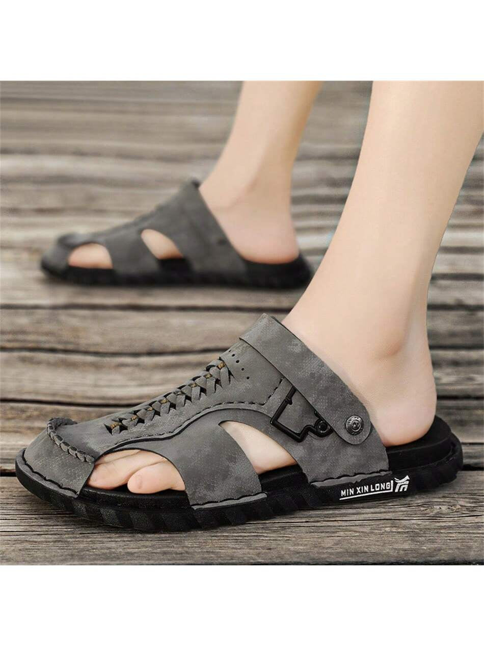 Men Summer Sandals Casual Open-Toe Driving Shoes Large Size Beach Outdoor Youth Fashionable