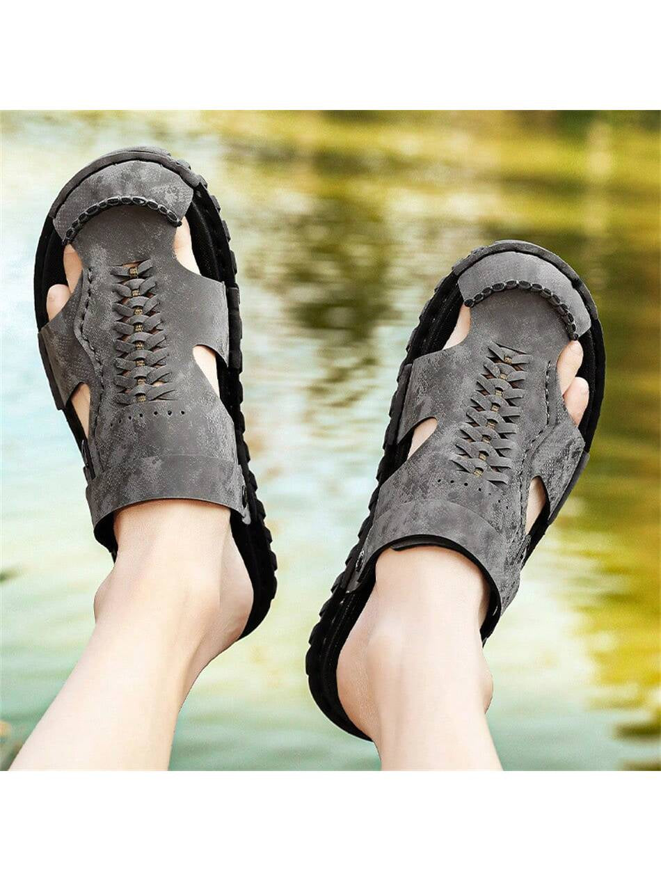 Men Summer Sandals Casual Open-Toe Driving Shoes Large Size Beach Outdoor Youth Fashionable