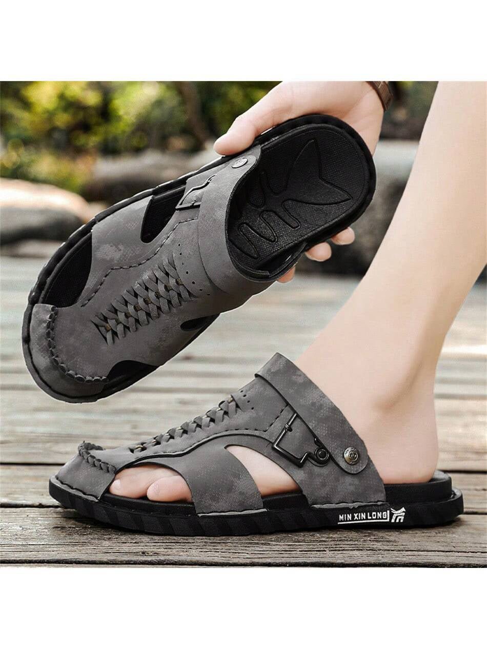 Men Summer Sandals Casual Open-Toe Driving Shoes Large Size Beach Outdoor Youth Fashionable